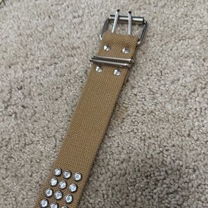 Tan Canvas Studded Men's Belt